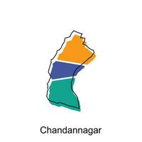 Karte von chandannagar Vektor Design Vorlage, National Grenzen und wichtig Städte Illustration