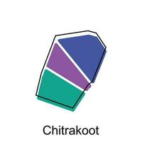 chitrakoot Karte Illustration Design, Vektor Vorlage mit Gliederung Grafik skizzieren Stil isoliert auf Weiß Hintergrund