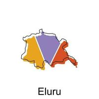 Karte von Eluru Design Vorlage mit Gliederung Grafik skizzieren Stil isoliert auf Weiß Hintergrund vektor