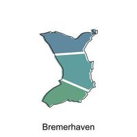 bremerhaven hoch detailliert Illustration Karte, Welt Karte Land Vektor Illustration Vorlage