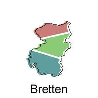 Karta av bretten design illustration, vektor symbol, tecken, översikt, värld Karta internationell vektor mall på vit bakgrund