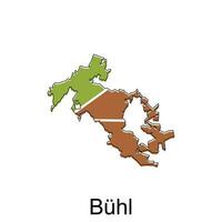 Karte von Buhl Vektor Design Vorlage, National Grenzen und wichtig Städte Illustration