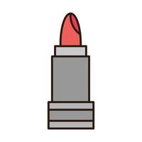 Lippenstift Make-up Kosmetikzubehörlinie und Füllsymbol vektor