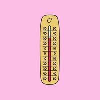 celsius meteorologi termometer mätning värme och kall, vektor illustration. termometer Utrustning som visar varm eller kall väder. söt hand dragen ClipArt