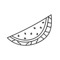 süß und komisch Hand gezeichnet Vektor Clip Art Sommer- Wassermelone. einfach bunt Hand gezeichnet Gekritzel isoliert auf das Hintergrund. Gekritzel von Sommer- Früchte, Beeren. Essen und Getränke im das heiß Urlaub.