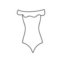 süß Clip Art Vektor Sommer- Badeanzug zum Frauen und Mädchen. Schwimmen Kleider zum schwimmen im das Schwimmbad, Meer, Ozean. einfach bunt Hand gezeichnet Gekritzel isoliert auf das Hintergrund