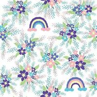 Blumen- nahtlos Muster mit Tizian, Lavendel, Blau, lila Kamille Blume und Blätter auf Pastell- Hintergrund vektor