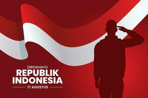 glücklich indonesisch Unabhängigkeit Tag, Dirgahayu republik Indonesien, 17 August 1945. Bedeutung lange Leben Indonesien, Vektor Illustration.