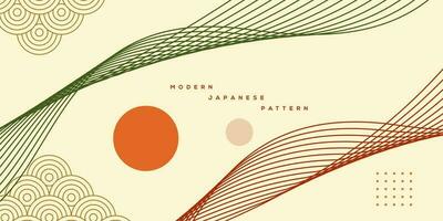 abstrakt modern japanisch Kunst Stil geometrisch Hintergrund Design Vektor Bild. minimal Kunst Vorlage mit geometrisch Muster im Japan Stil Welle und Ästhetik