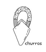 churros illustration. klotter illustration av spanska gata mat. vektor