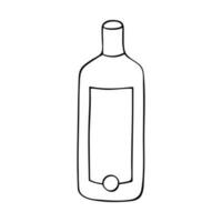 Hand gezeichnet Alkohol Flasche Illustration. Alkohol trinken Clip Art im Gekritzel Stil. Single Element zum Design vektor