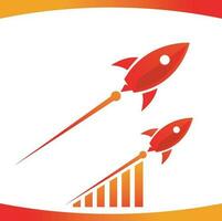 raket i rörelse företag finansiera modern logotyp vektor