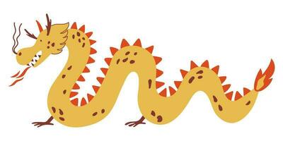 glücklich Chinesisch Neu Jahr 2024 das Drachen Tierkreis unterzeichnen. Vektor Illustration von Chinesisch Horoskop Tier auf Weiß Hintergrund. Chinesisch Kalender und Tierkreis Zeichen Konzept. Karikatur Charakter