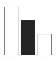 kolumn Graf platt svartvit isolerat vektor objekt. bar grafer. data visualisering. statistik. redigerbar svart och vit linje konst teckning. enkel översikt fläck illustration för webb grafisk design