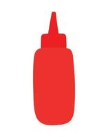 rot Soße Flasche zum heiß Soße und Tomate Ketchup Hand Zeichnung Symbol Karikatur Vektor Illustration