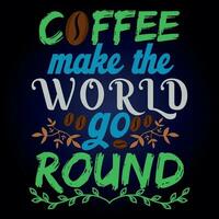 kaffe göra de värld gå runda vektor