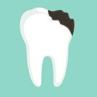 tand med karies, dental sjukdom vektor illustration