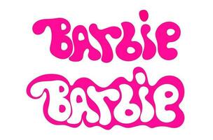barbie rosa häftig logotyp ikon uppsättning vektor. vektor