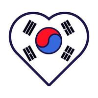 Süd Korea Flagge festlich Herz Gliederung Symbol vektor
