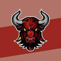 wütend Stier Kopf Maskottchen Esport Logo von ein wütend Stier Kopf, entworfen im Esport Illustration Stil vektor