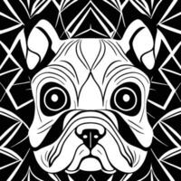 hund ansikte detaljerad illustration vektor konst. hund ansikte svart och vit vektor konst