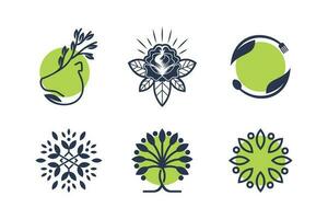 natur logotyp design vektor samling med kreativ unik element aning