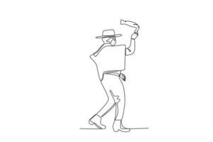 en man danser på chiles oberoende dag fester vektor