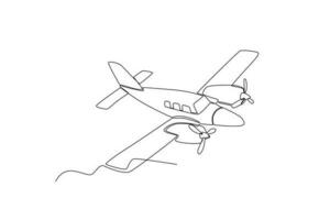 främre se av flygplan med två propeller vektor