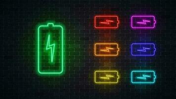 batteri neon tecken. vektor illustration