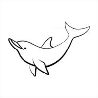 Strichzeichnungen Vektor-Illustration eines Delphins vektor