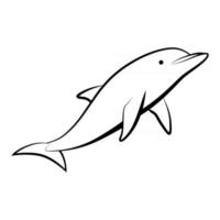 linje konst vektorillustration av en delfin vektor
