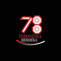 Indonesiens 78: e oberoende dag med de symbol av de indonesiska stat flagga vektor
