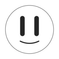 surreal Emoji eben einfarbig isoliert Vektor Objekt. psychedelisch Emoticon. verzerrt Augen lächeln. editierbar schwarz und Weiß Linie Kunst Zeichnung. einfach Gliederung Stelle Illustration zum Netz Grafik Design