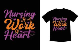 krankenschwester typografie t-shirt design vektor