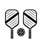 Vektor Pickleball Paddel Silhouette, Pickleball Verein und Symbole Vektor Abbildung, hoch Qualität Vektor