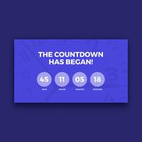 Countdown-Timer-Bildschirm, violette Farbe vektor
