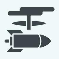 Symbol nuklear Waffe. verbunden zu nuklear Symbol. Glyphe Stil. einfach Design editierbar. einfach Illustration vektor