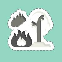 Aufkleber Linie Schnitt Wald Feuer. verbunden zu nuklear Symbol. einfach Design editierbar. einfach Illustration vektor