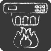 ikon rök detektor. relaterad till kärn symbol. krita stil. enkel design redigerbar. enkel illustration vektor