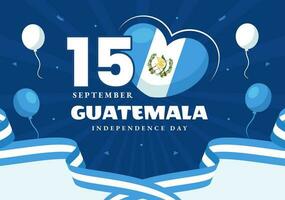 Guatemala Unabhängigkeit Tag Vektor Illustration auf September 15 mit winken Flagge Hintergrund im National Urlaub eben Karikatur Hand gezeichnet Vorlagen