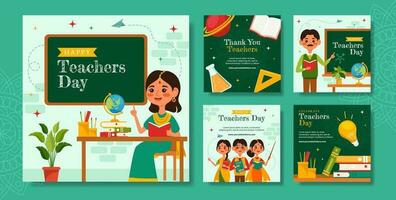 lärare dag i Indien social media posta platt tecknad serie hand dragen mallar bakgrund illustration vektor