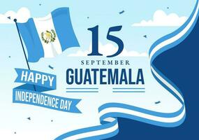 Guatemala Unabhängigkeit Tag Vektor Illustration auf September 15 mit winken Flagge Hintergrund im National Urlaub eben Karikatur Hand gezeichnet Vorlagen