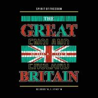 großartig Großbritannien Typografie Vektor, Grafik Design, Mode Illustration, zum beiläufig Stil drucken t Hemd vektor