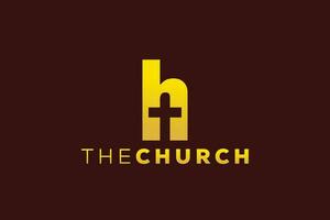 trendig och professionell brev h kyrka tecken kristen och fredlig vektor logotyp
