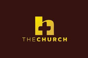 trendig och professionell brev h kyrka tecken kristen och fredlig vektor logotyp