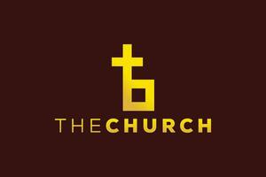 trendig och professionell brev b kyrka tecken kristen och fredlig vektor logotyp
