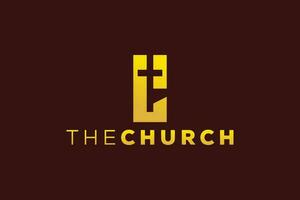 trendig och professionell brev l kyrka tecken kristen och fredlig vektor logotyp