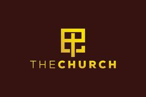 trendig och professionell brev e kyrka tecken kristen och fredlig vektor logotyp