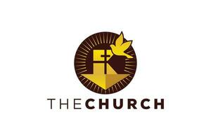 trendig och professionell brev k kyrka tecken kristen och fredlig vektor logotyp