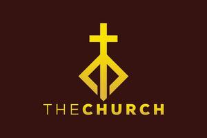 trendig och professionell brev m kyrka tecken kristen och fredlig vektor logotyp